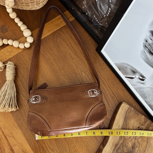 100% GENUINE LEATHER TAN SHOULDER BAG #0350 - Picture 12 of 15